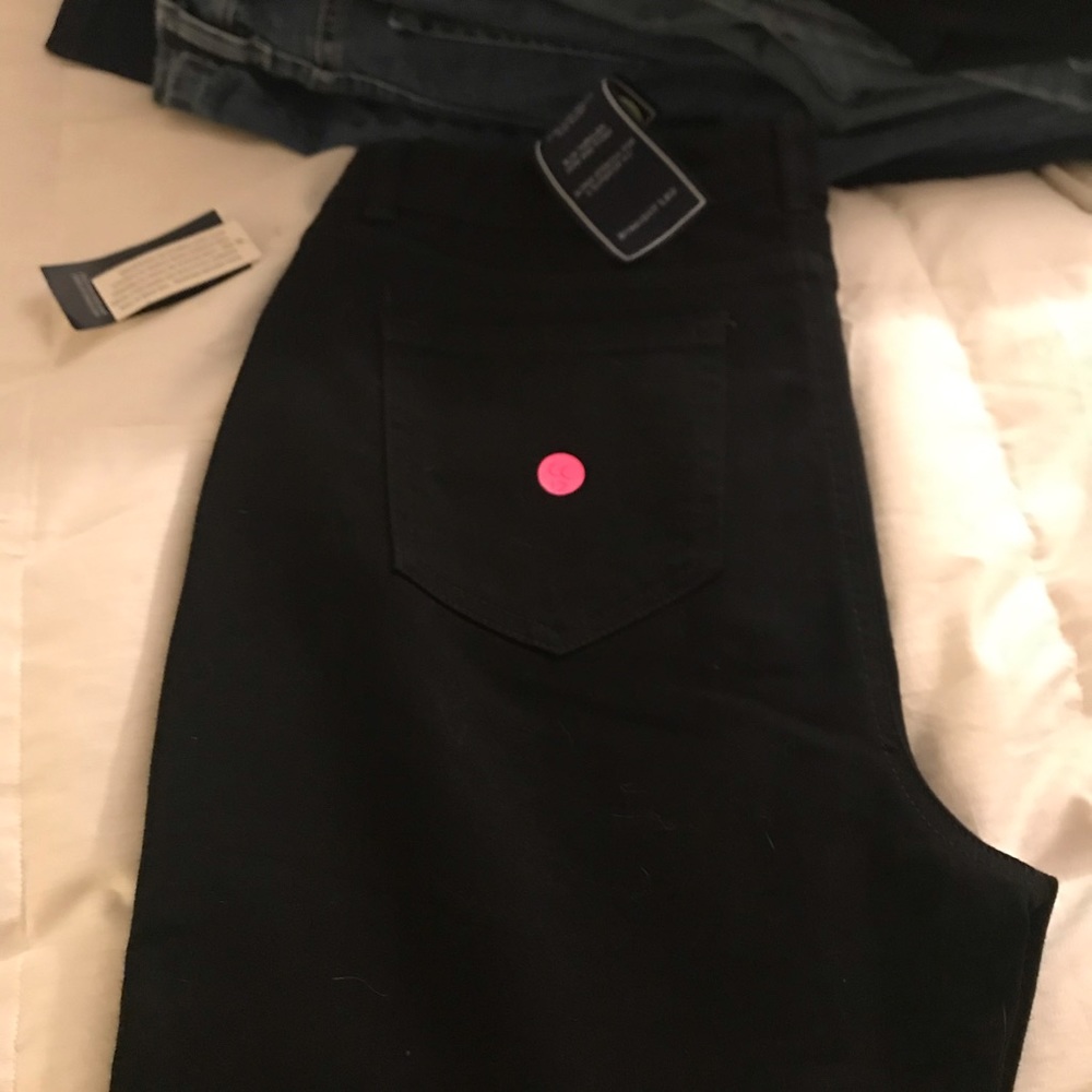 Black straight leg jeans